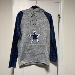 Gray and Blue Star Hoodie